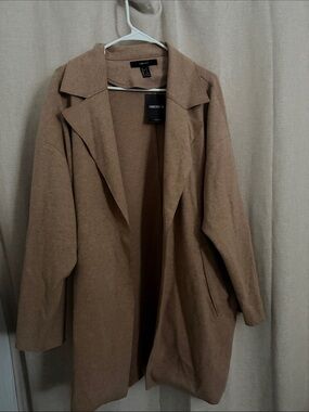 Forever 21 Tan Open-Front Trench Coat